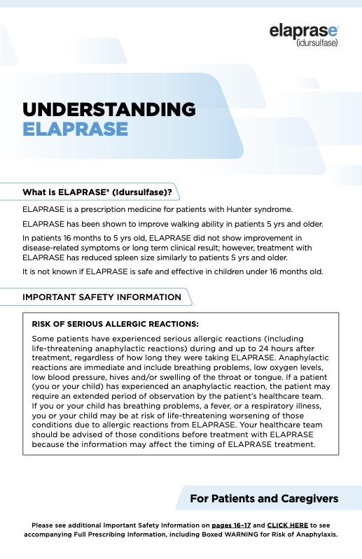 ELAPRASE Patient Brochure